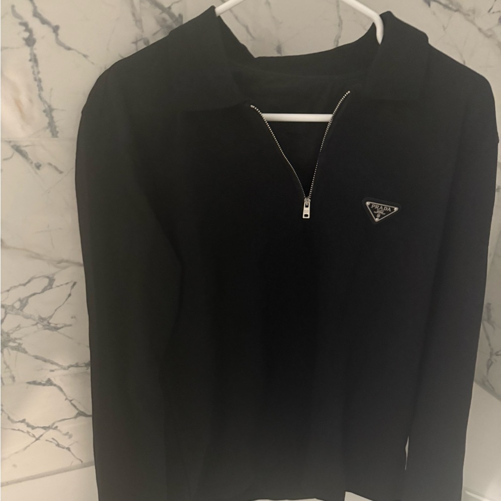 prada polo zip long sleeve size S